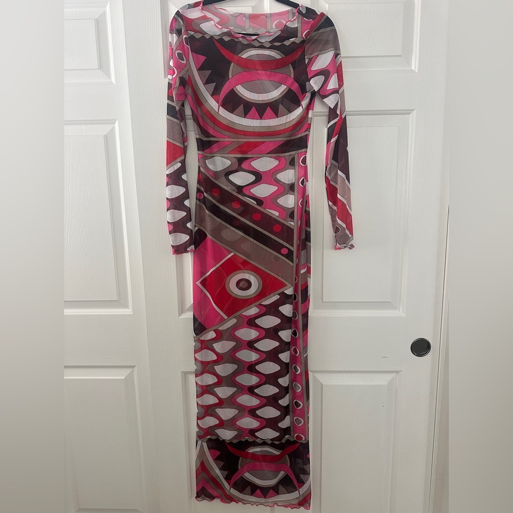 Mesh Tulle Long Sleeve Dress